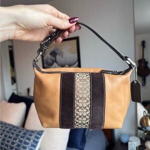 Coach mini suede and leather bag